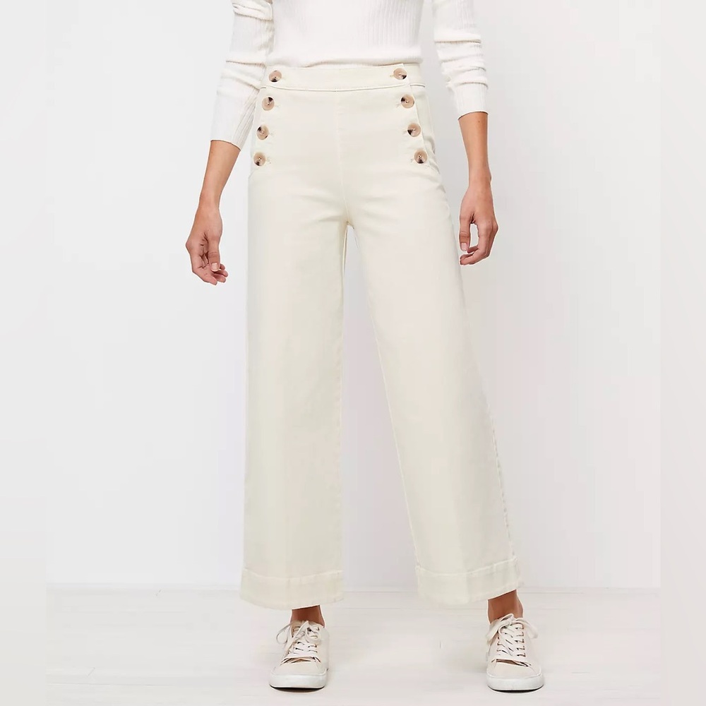 LOFT Wide Leg Sailor Jeans in Wishbone Wash